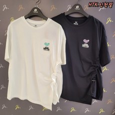 [행텐주니어] *인천점* 푸론트 스트링 반팔티셔츠@@앞쪽 셔링조절가능@@언발란스 티자인@@예쁜티셔츠@@14370-131-412-31