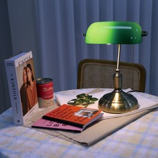 빈티지 레트로 단 스탠드 줄스위치 타입 램프포함, 레트로 스탠드 그린_유리갓 램프 전구색(노란빛), 레트로 스탠드 그린_유리갓 램프 전구색(노란빛)