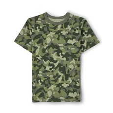 The Children's Place 남아용 반소매 크루넥 티셔츠 그린 카모