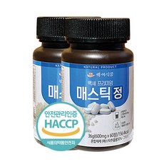 프리미엄 매스틱정, 600mg x 60정, 2개, 60정
