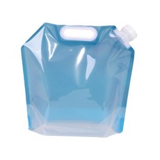 접이식 물 탱크 컨테이너 가방 5L 재사용 가능한 비상 물 주전자 와이드 병 립 하이킹 피크닉 여행 바베큐, 하늘색, 32.5cmx30cm, 플라스틱