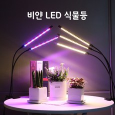 비얀 LED 식물등 스탠드 식물 성장 조명 등 램프, 2헤드 LED 식물성장등 클립형(전구색), 전용 어댑터세트