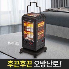 계절드림 오방난로 히터 가정용 사무실 오방 전기난로, 오방난로 이동식바퀴형(고급)