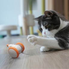 METAK 오토마우스 움직이는 고양이 장난감 혼자 자동 스트레스해소 사냥놀이, 오렌지