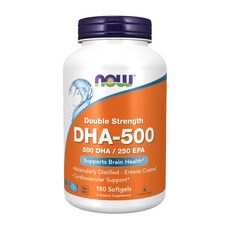 Now Foods 더블 스트랭스 오메가3 DHA 500 180 소프트젤, 180개입, 1개, 180정