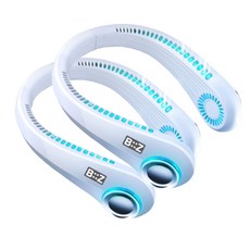 비즈 목에착선풍기 목걸이형 BLDC 조용한 넥밴드 선풍기, 화이트+화이트