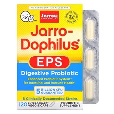 Jarrow Formulas Jarro-Dophilus EPS 자로우 포뮬러스 자로우 도피러스 EPS 50억 120캡슐, 1개, 기본, 120정