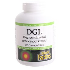네추럴팩터스 DGL 리코리스 루트 추출물 츄어블 타블렛 비건 무설탕 글루텐 프리, 180개입, 1개, 180정