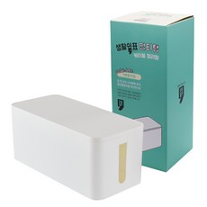 생활쉼표 멀티탭 콘센트 전선정리함 기본형 화이트, 1개