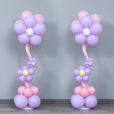 [피앤비유니티]DIY 스마일 데이지 대형 왕관풍선 스탠드 모음, 07)DIY 대형풍선 스탠드 퍼플 2입