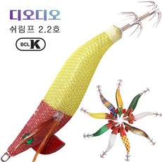 다올추천 디오디오 쉬림프 2.2 BCLK 애기 쭈꾸미 갑오징어 한치 케이 에기 물티슈1매 무조건증정, 스킨샤이니레드헤드옐로, 7.3kg