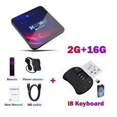미스틱 샤오미 셋톱박스 캠핑 미티비스틱 H96 MAX V11 안드로이드 스마트 TV 박스 2GB 4GB 4K Hd 2.4G 5G, 05 2G 16G i8_03 영국 플러그