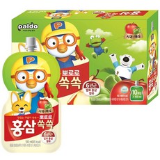 팔도 뽀로로 홍삼쏙쏙 어린이음료 100ml, 10개입, 사과매실