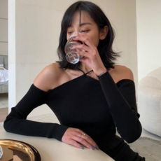 데일리 오프숄더 니트 슬리브 2color