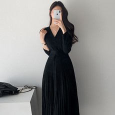블링앤수 오피스 여성 기본핏 롱 원피스 KZZ005