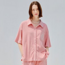 제너럴아이디어 코지 테리 반팔 셔츠 PINK / S22D04001