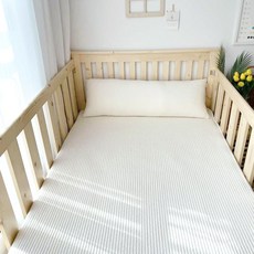 마이리틀데이지 유아용 아기 침대패드 누빔 인견 양면패드 + 고정고무줄 세트, 크림 아이보리 + 밀크 화이트, 1세트