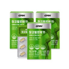 [KT알파쇼핑]GNM 징코빌로바11 3박스 / 은행잎추출물 비타민B 아연 판토텐산, 30정, 3개
