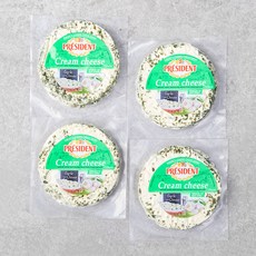 PRESIDENT 갈릭 차이브 과일치즈, 125g, 4개