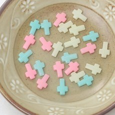[펠트친구] 야광십자가구슬(20개), 블루(대)