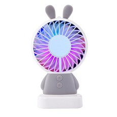 시즌템 미니 LED 선풍기 토끼, 그레이
