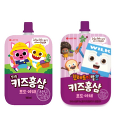 핑크퐁 키즈홍삼 100ML 20팩(포도야채 20팩), 20개