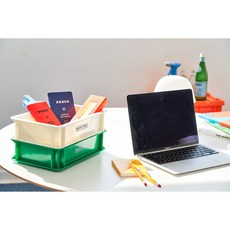 말라코 플라스틱 리빙박스 5L 4개세트 팬트리 수납정리함, 07_피크닉 그린, 4개