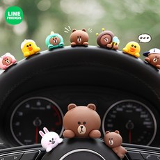 라인프렌즈 차량용 피규어 14캐릭터 대시보드 장식 자동차 실내 소품 새차선물, 꿀잠2p CLF01s03