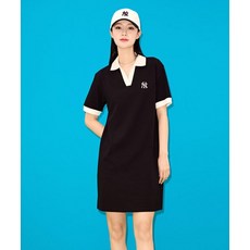 엠엘비 MLB 여성 오픈카라 배색 컴포터블핏 카라 원피스 NY (Black) 3FOPB0333-50BKS 172960