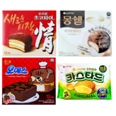 초코파이468g+몽쉘통통크림384g+오예스360g+롯데카스타드230g, 1세트, 230g