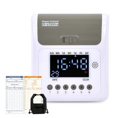 현대오피스 페이퍼프랜드 출퇴근기록기 EF-6700PRO+카드100매 출근체크기 알람기능 디지털시계 멜로디기능, 단품