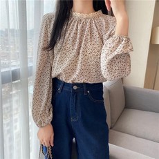 라이크미 러블리 데일리 꽃무늬 블라우스