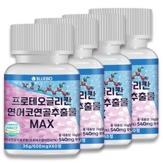 프로테오글리칸 연어코 연골 추출물 MAX 600mg 60정 2형 콜라겐 콘드로이친 글루코사민 류신 함유, 4통/240정/8개월분