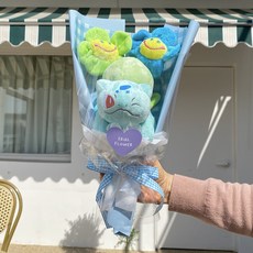 포켓몬 꽃다발 4종 피카츄 파이리 꼬부기 이상해씨 인형꽃다발, 이상해씨 꽃다발