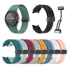 갤럭시워치5프로 45mm 44mm 40mm 마그네틱 폴딩버클 실리콘 스트랩, 민트