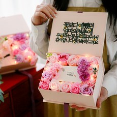 기프티기프티 비누꽃 반전 용돈박스 돈티슈 세트, 러블리 핑크, 14번(생일축하~)