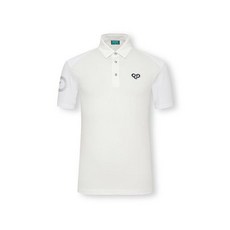 MCKAYSON [맥케이슨] 23` S/S 남성 세미오버핏 스트레치 우븐패치 빅로고 반팔 티셔츠 화이트 MCM2TS001 WHI