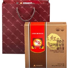 고려인삼유통 6년근 고려홍삼정 골드 2개입 + 쇼핑백, 1박스, 250g, 2병