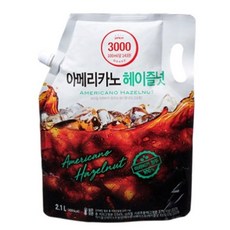 아메리카노 대용량 파우치 헤이즐넛 온리프라이스 아이스커피, 2100ml, 3개