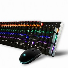 지클릭커 기계식 키보드 마우스 세트 청축, GMK-510X Special, 혼합색상, 일반형