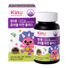 KINU 핑크퐁 츄어블 아연 플러스 비타민D, 1개, 90g