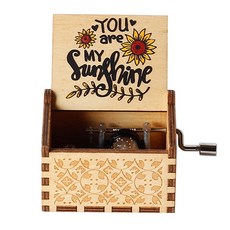 뮤직박스 선물 엔틱 빈티지 나무 뮤직 You Are My I Love Godfather Queen 크리스마스 발렌타인 어버이날 생일, [01]