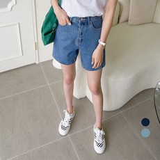 세컨그라운드 여성용 하이웨스트 데님 숏팬츠
