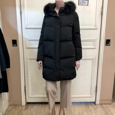 BCBG NC13 크라운 폭스 모피 롱 패딩 다운 여성 겨울 여우 천연모피 배색 롱패딩 B2DAF820