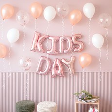 파티해 KIDSDAY 컨페티 풍선세트, 로즈골드, 1세트