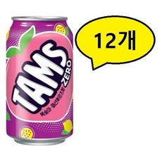 롯데칠성음료 탐스제로 복숭아 패션후르츠향 355ml * 24개, 12개