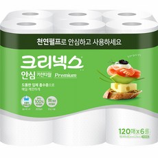 크리넥스 안심 키친타월 프리미엄 120매, 120개입, 6개