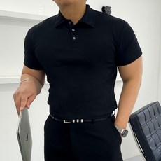 [당일출고] 남자 머슬핏 반팔 카라티 pk티셔츠 기능성 어깨넓어보이는반팔 헬창옷
