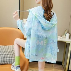 여성 자켓 가을 빠른 건조 윈드 브레이커 자외선차단 컬러 집업 날씬해보이는 코트 여름