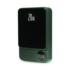 디큐브 맥세이프 보조배터리 10000mAh 20W고속충전 + 맥세이프링 / USB케이블, 메탈그린